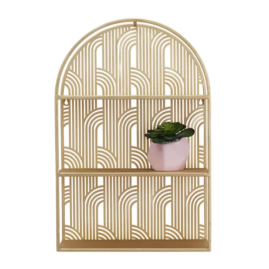 Gold Glam Wall Shelf, 16" x 6" x 24"